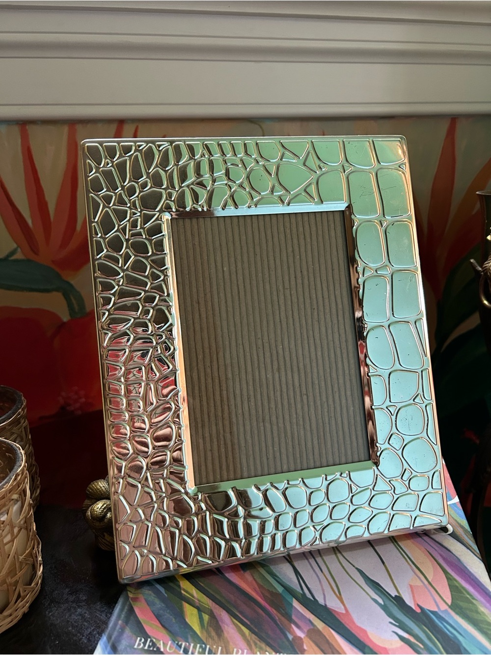 Michael Aram Silver Croc-Pattern Picture Frame